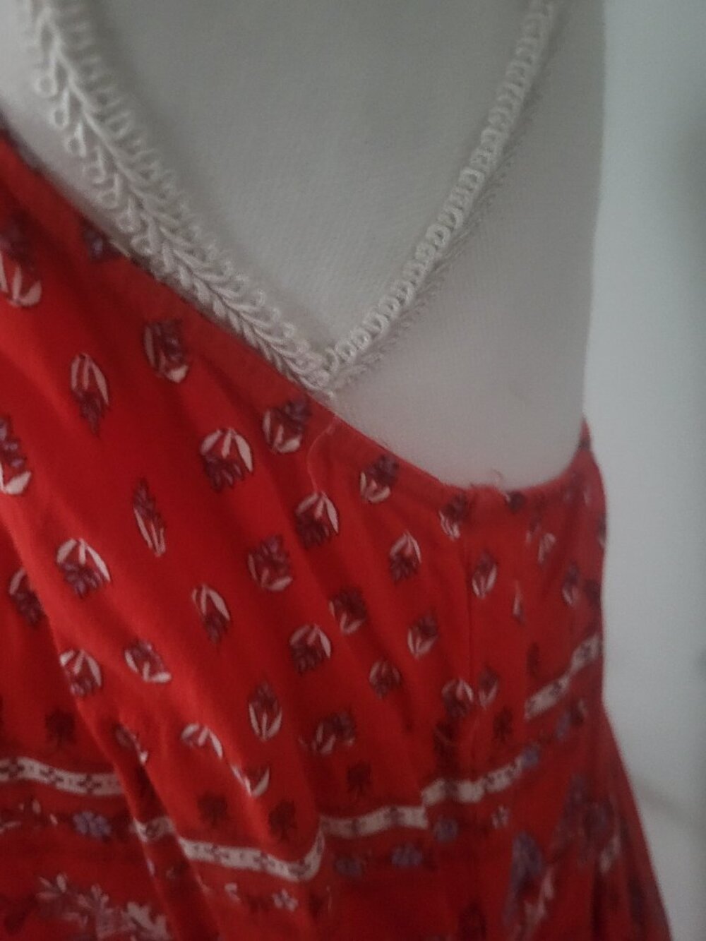 Brand New--Old Navy Red Paisley Maxi Dress with Border Print - Picture 6 of 6